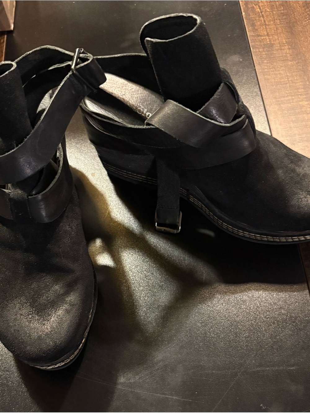 Antelope Black Suede Booties